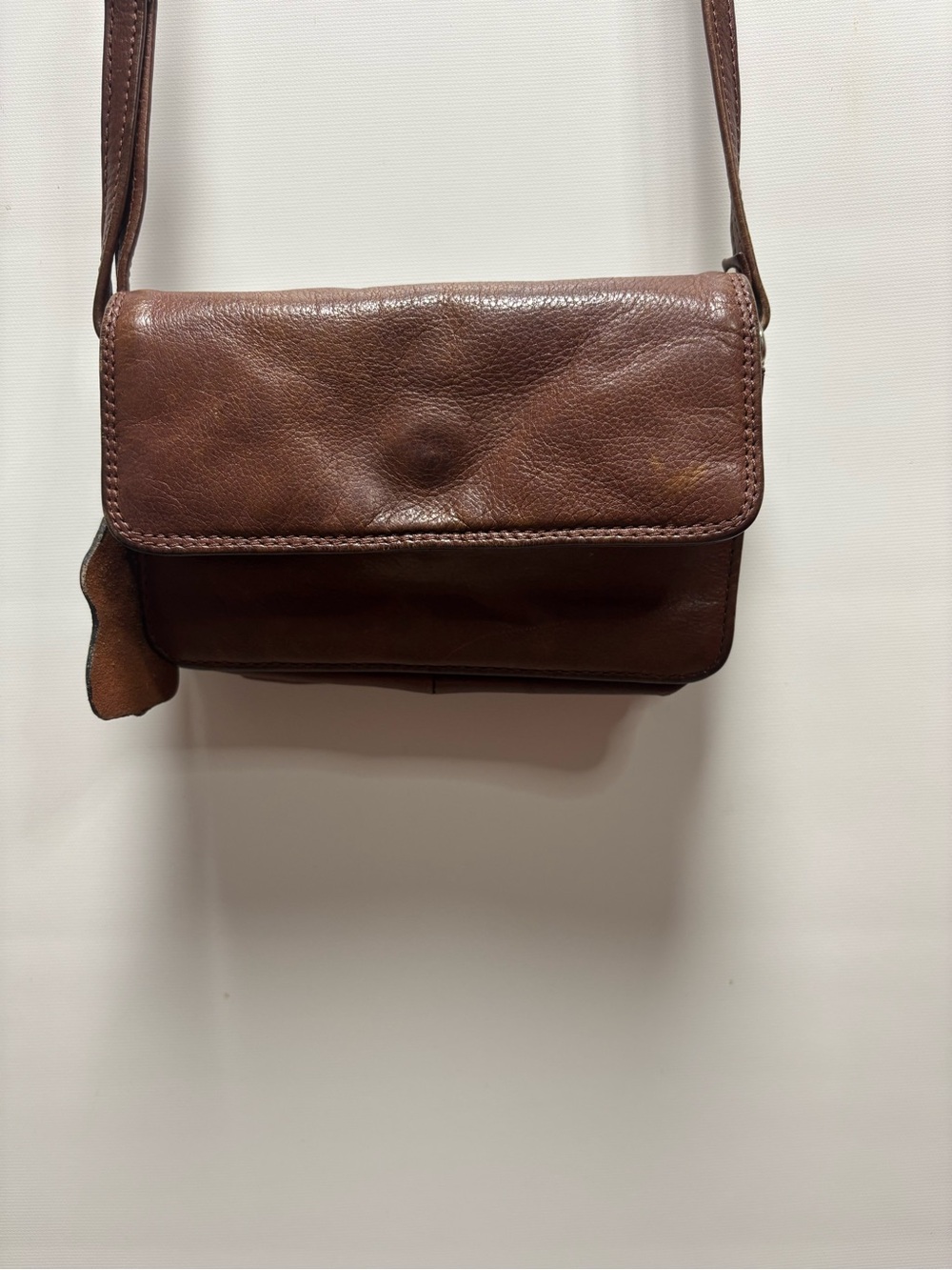 Leather Brown Crossbody Bag - vintage Everyday Style